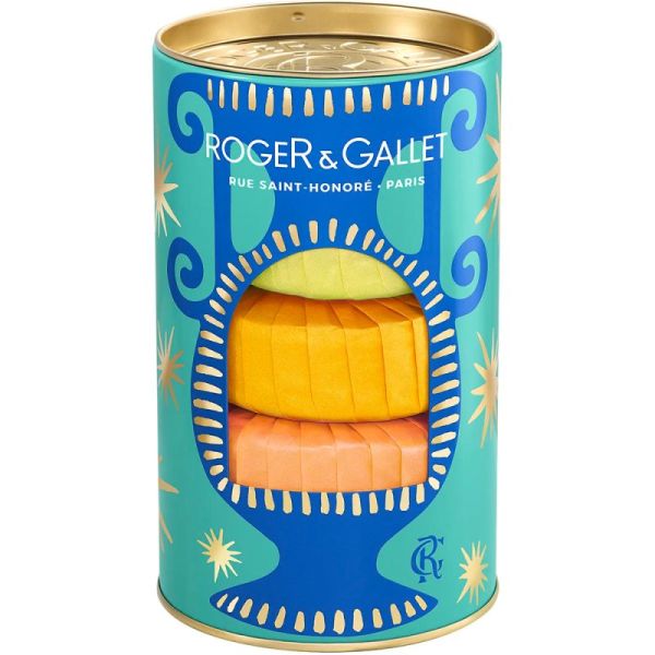 Roger & Gallet Coffret de Noël 3 Savons Bienfaisants - 3x100g - Vanille Soleil, Néroli, Fleur d'Osmanthus