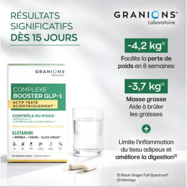 Granions Complexe Booster GLP-1 60 gélules – soutien du métabolisme et contrôle du poids