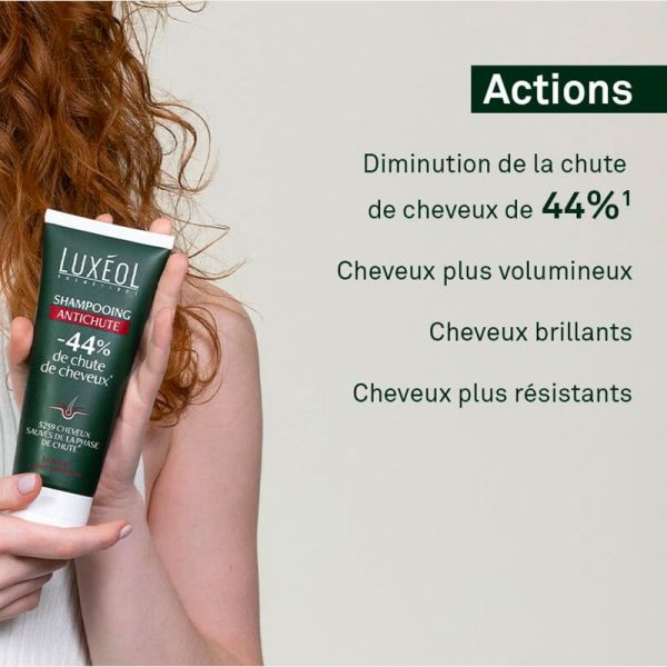 Luxéol Shampooing Antichute - 200ml - Réduction de la chute des cheveux et soin fortifiant