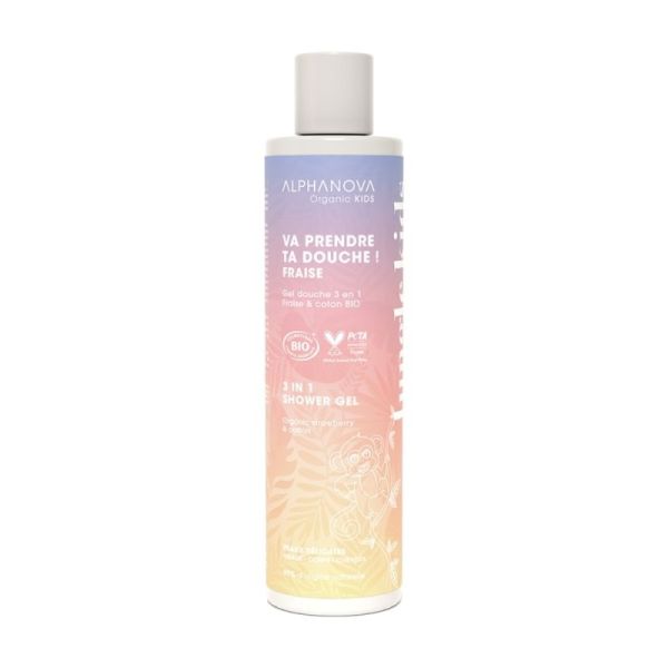 Alphanova Kids Va Prendre Ta Douche ! Gel Lavant 3en1 Bio - 250ml - Senteur Fraise