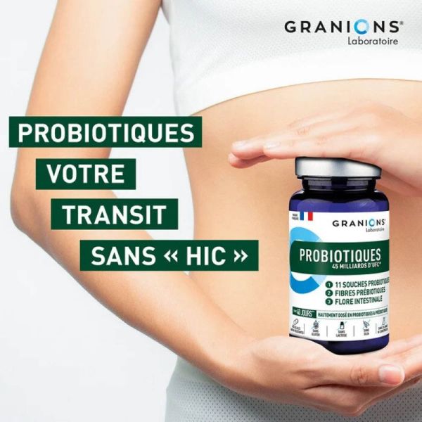 Granions Probiotiques et Prébiotiques 40 Gélules - Équilibre de la flore intestinale, soulagement des inconforts digestifs