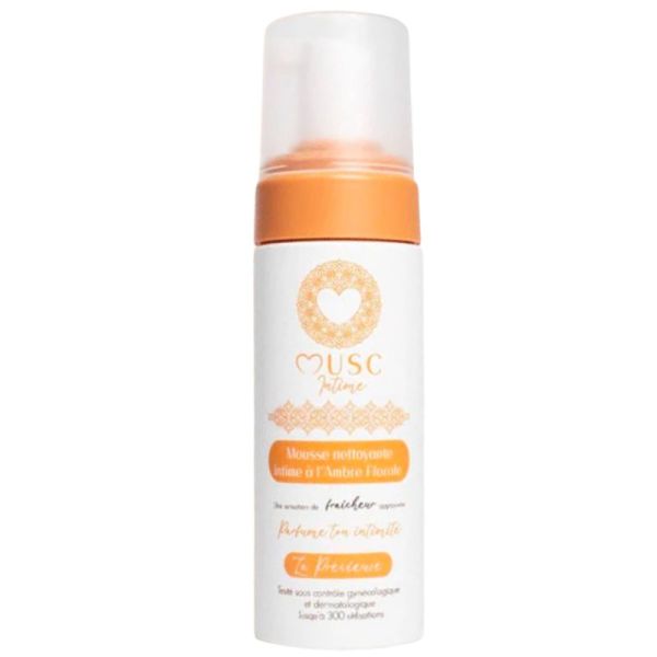 Musc Intime Mousse Nettoyante - 150ml - Parfum Amber Flower - Fraîcheur intime et douceur