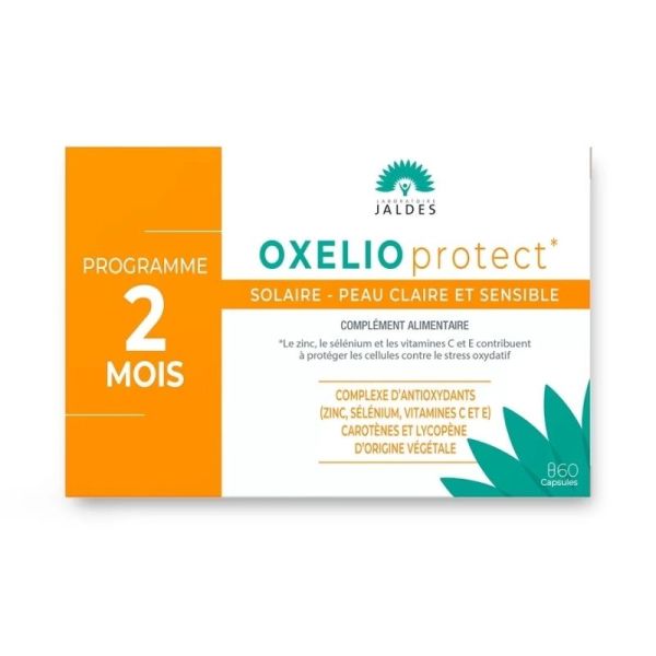 Jaldes Oxelio Protect Solaire Peau Claire et Sensible - 60 Capsules - Accompagne votre peau tout au long de l'exposition au soleil