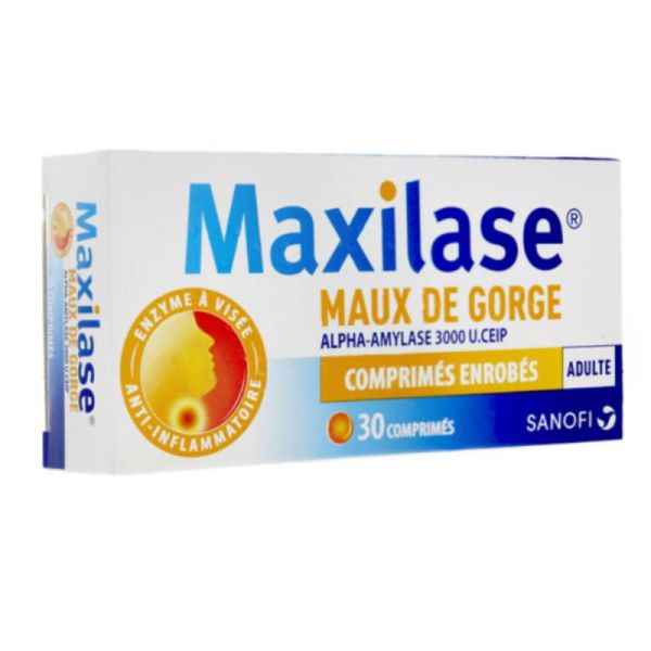 Maxilase 30 Comprimés - Maux de Gorge