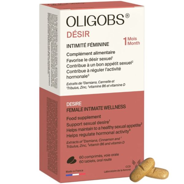 Oligobs Désir 60 comprimés – Stimule la libido féminine, équilibre hormonal