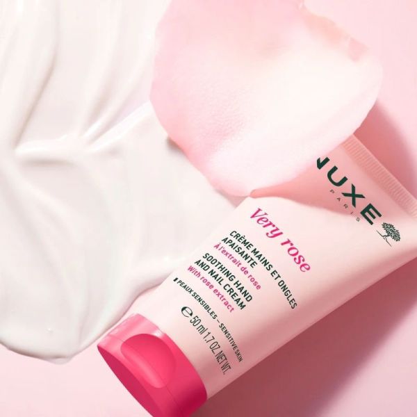 Nuxe Very Rose Crème Mains et Ongles Apaisante 50ml - Hydrate, Adoucit, Protège