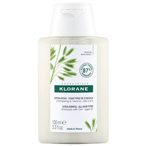 Klorane Shampoing Extra‑Doux au Lait d'Avoine Tous Types de Cheveux - 100ml