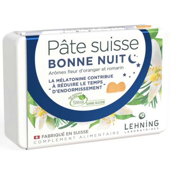 Lehning Pâte Suisse Bonne Nuit Réduit le Temps d'Endormissement - 40 Gommes