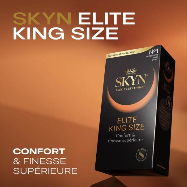 Skyn Elite Préservatifs Sans Latex - King Size - Confort et Finesse Supérieure - 10 préservatifs
