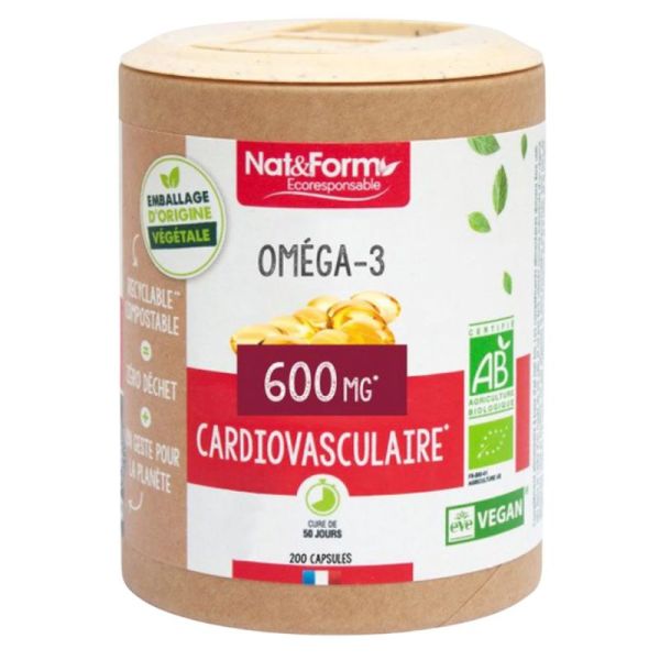Nat&Form Écoresponsable Oméga-3 Système Cardiovasculaire - 200 Gélules