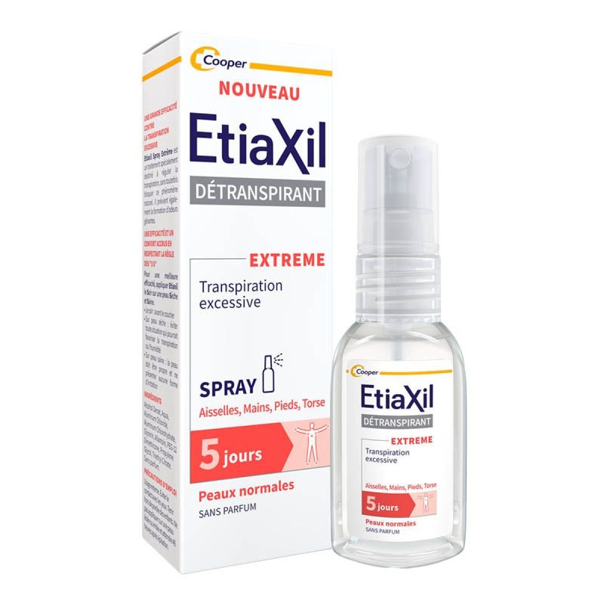 Etiaxil Spray Déodorant Détranspirant Aisselles Mains Pieds Torse ...