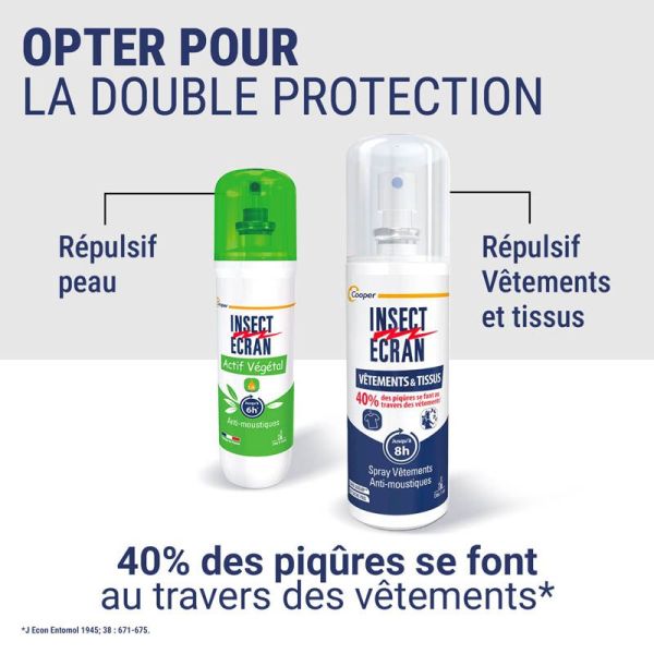 Insect Ecran Anti-Moustiques Spray Actif Végétal - 100ml - Protection naturelle contre les piqûres