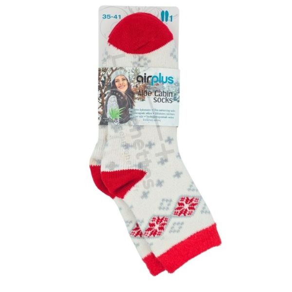 AirPlus Aloe Cabin Socks Chaussettes Hydratantes Femme Flocon Rouge - 35-41