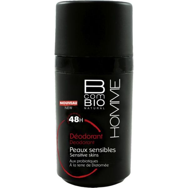 BcomBIO Homme Déodorant Peaux Sensibles - 50 ml - Protège efficacement et respecte la peau