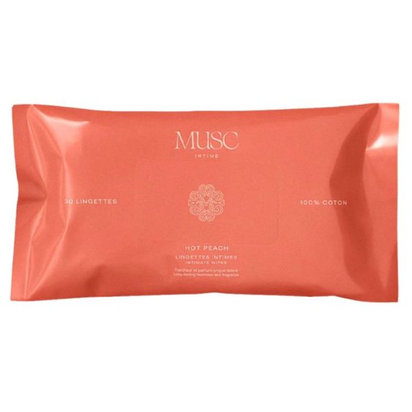 Musc Intime Hot Peach Lingettes Intimes Organiques x30 – Fraicheur intime