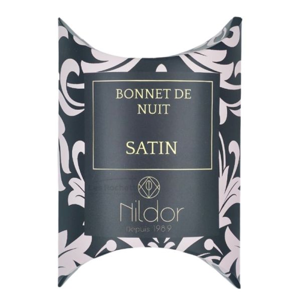 Nildor Bonnet de Nuit Satin Bleu XL - Protège les cheveux longs et épais durant la nuit