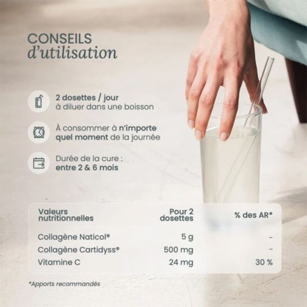 Nutri&Co Le Collagène Marin Type I II III et Vitamine C Goût Neutre 180g – Jeunesse et articulations