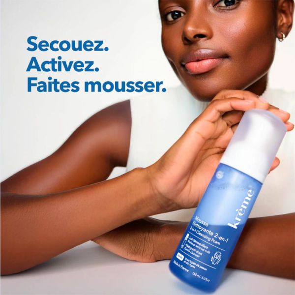 Krème Mousse Nettoyante 2-en-1 Bio Lot de 2x150ml – Détox et douceur