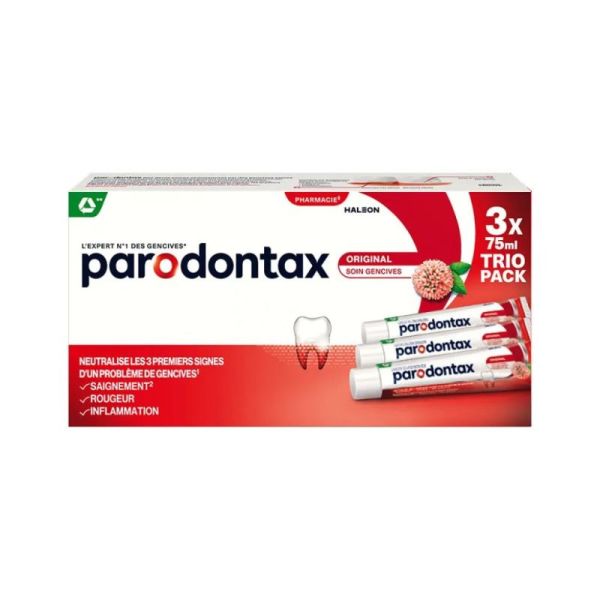 Parodontax Dentifrice Original Soin Gencives Sensibles - 3 x 75ml