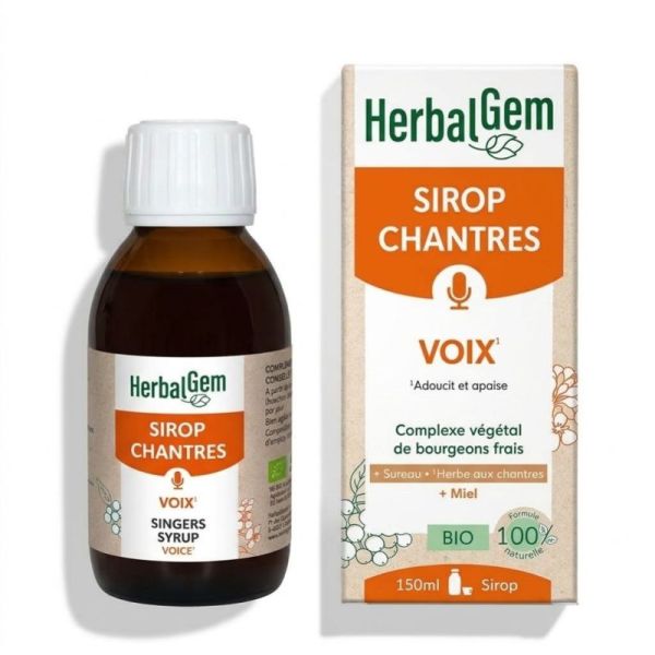 HerbalGem Sirop Chantres Voix enrouée 150 ml - confort gorge et cordes vocales