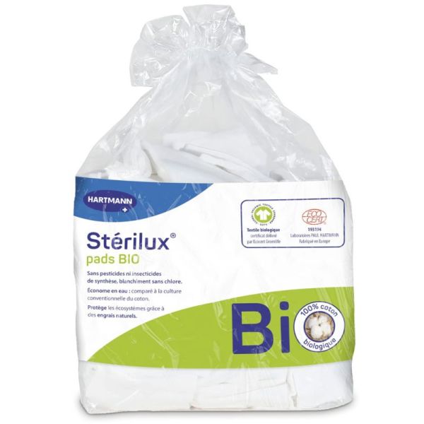 Hartmann Sterilux Rectangles de coton Bio - 8x10cm - 160 cotons