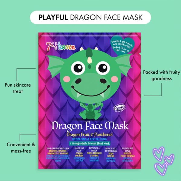 7th Heaven Masque Visage Dragon 1 Masque – Soin hydratant et revitalisant