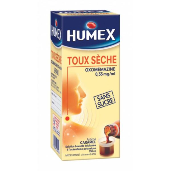 Humex Toux Sèche caramel sans sucre sirop 150 ml