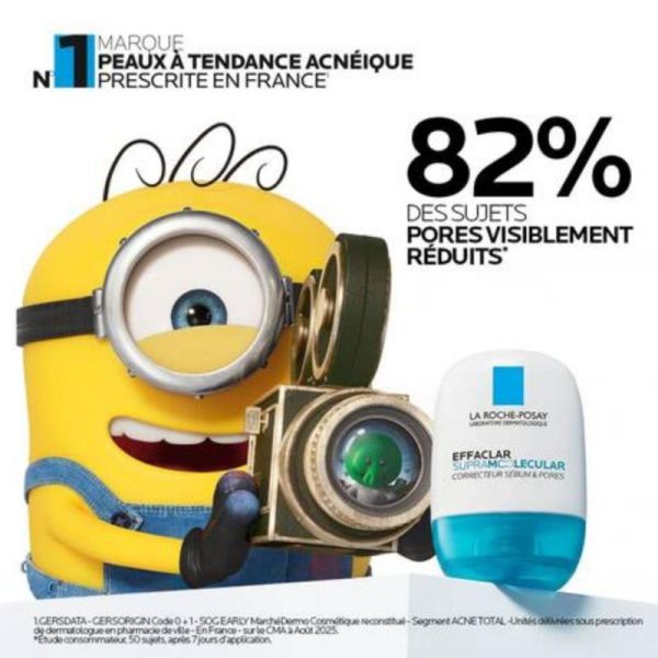 La Roche Posay Effaclar Supramolecular Correcteur sébum et pores 40 ml - Gel frais hydratant et matifiant anti-imperfections