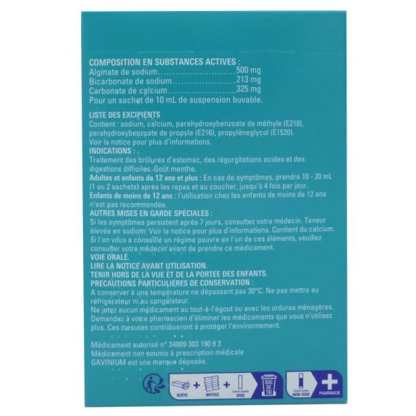 Reckitt Benckiser Gavinium – 12 Sachets de 10 ml