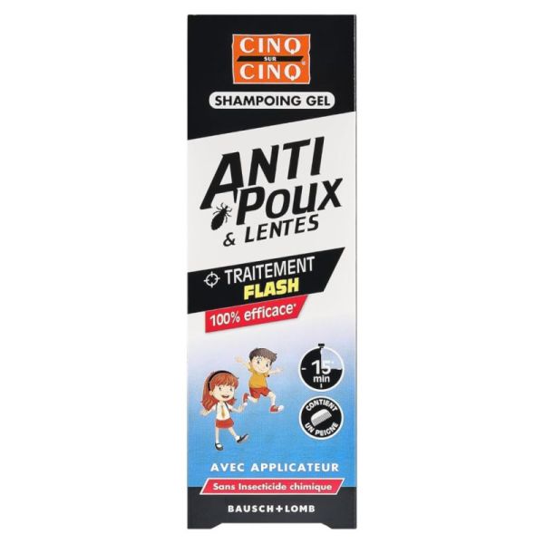Cinq sur Cinq Shampoing Gel Anti-Poux et Lentes - 100 ml avec Peigne