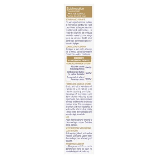 Jonzac Soin regard fermeté bio Tube de 15 ml - Fermeté et éclat du contour des yeux