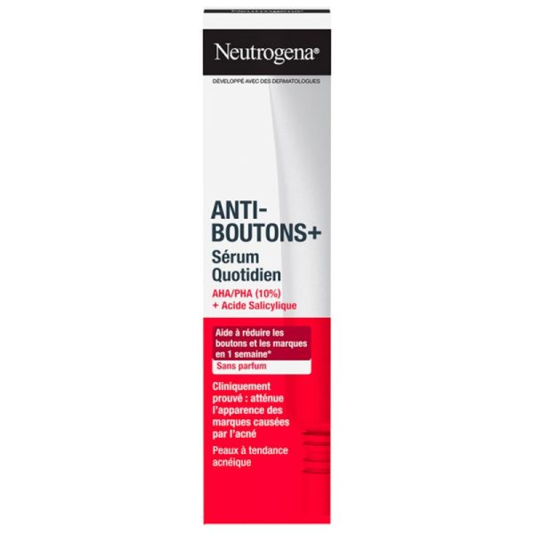 Neutrogena Anti-Boutons + Sérum Quotidien Sans Parfum - 30 ml - Purifie, lisse et corrige les marques