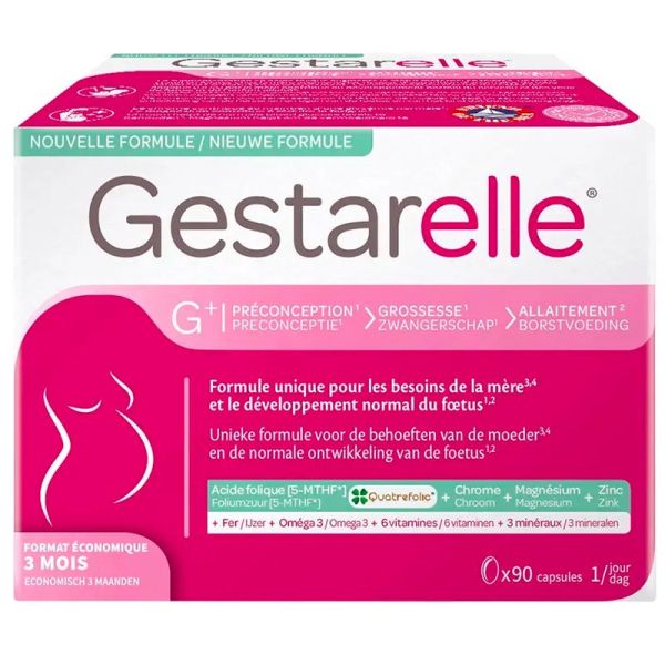 Iprad Gestarelle G+ Préconception, Grossesse et Allaitement - 90 Capsules - Soutien complet pour maman et bébé