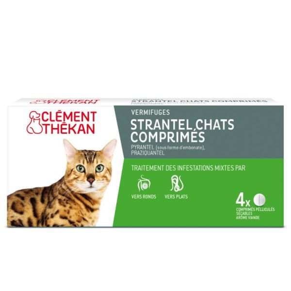 Clément Thékan Strantel Vermifuge Chat - 4 Comprimés