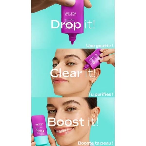 Weleda Clear & Pure Skin Serum Drops 30 ml - Peau nette et purifiée en 7 jours