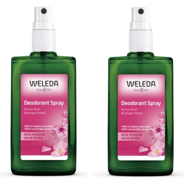 Weleda Déodorant Spray à la Rose Musquée Lot de 2 x 100ml – Féminité et fraîcheur florale