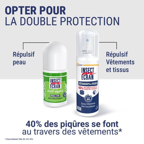 Insect Ecran Roll-On Anti-Moustiques Actif Végétal - 15ml - Protection ciblée dès 6 mois