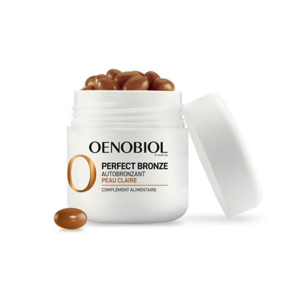 Oenobiol Perfect Bronze Autobronzant - 30 Capsules - Peau Claire - Hâle Naturel et Uniforme