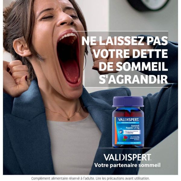 Valdispert Sommeil Rapide 1,9mg - 30 Gummies - Endormissement accéléré en 5 minutes