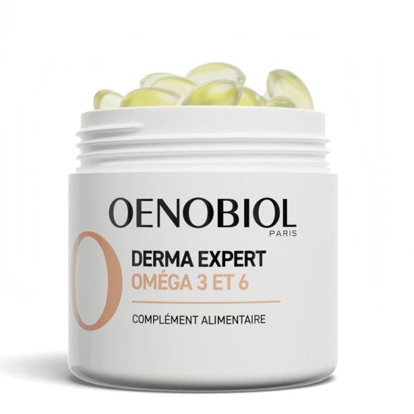 Oenobiol Derma Expert Oméga 3 et 6 Stress Oxydatif - 30 Capsules - Peau nourrie & protection contre le stress oxydatif