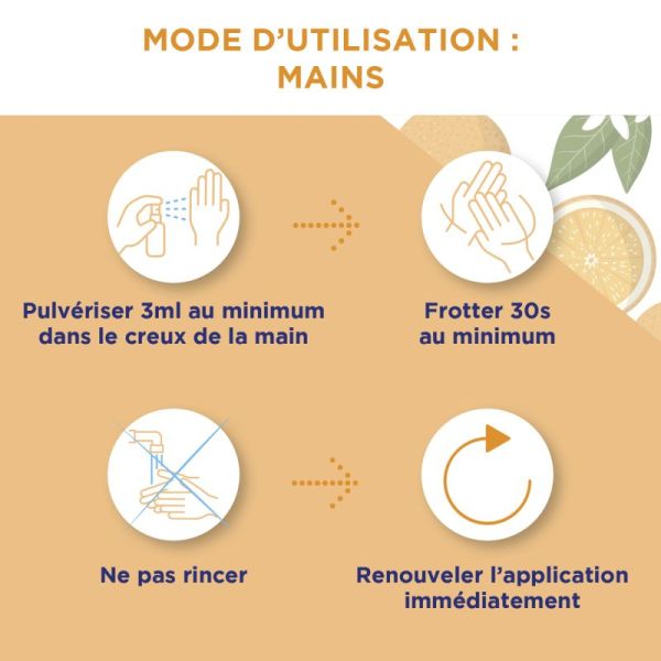 Baccide Spray Anti-viral Désinfectant - Mains & Surfaces - Fleur d'Oranger - 100ml