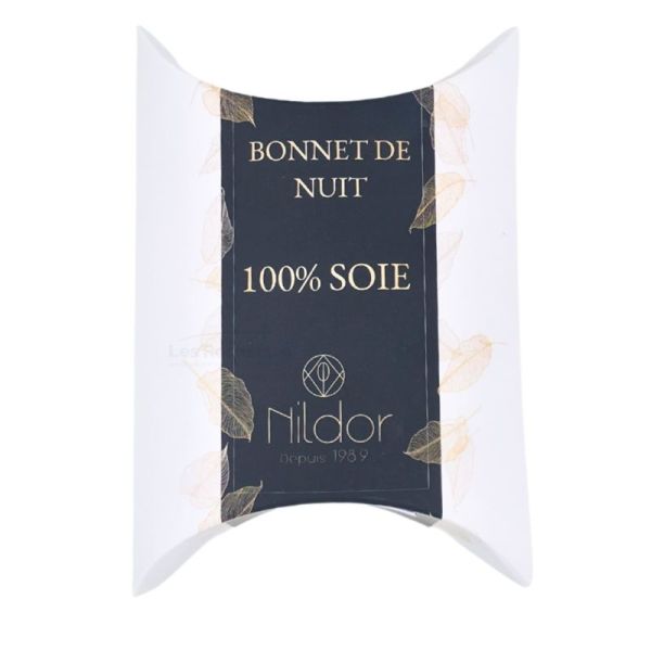 Nildor Bonnet de Nuit en Soie - Protège les cheveux et limite les frisottis