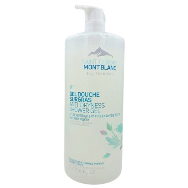 Saint-Gervais Mont Blanc Gel Douche Surgras Visage & Corps 1L - Nettoyage doux et apaisement des peaux atopiques