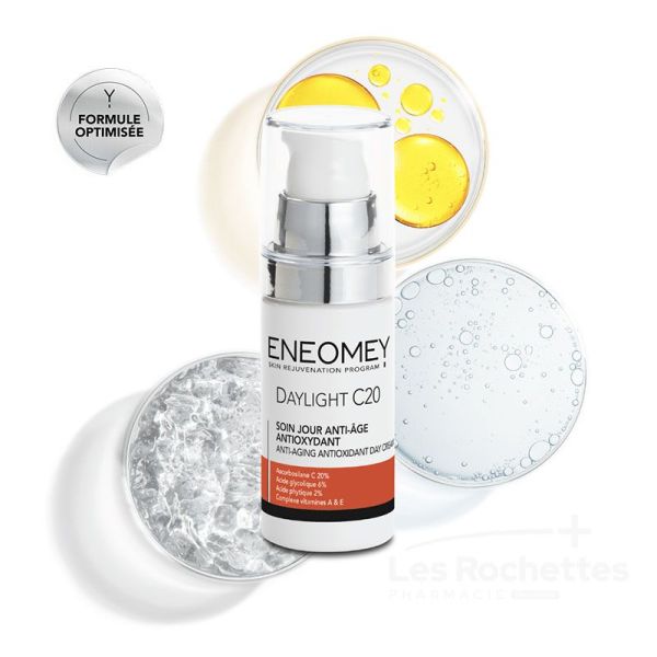 Eneomey Daylight C20 Soin Jour Anti-âge Antioxydant 30ml - Uniformise le Teint - Attenue les Tâches - Anti Radicaux Libres