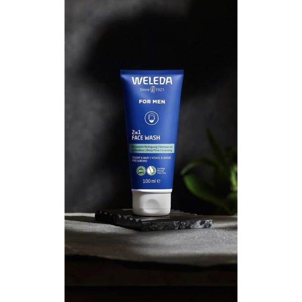 Weleda Homme Gel Nettoyant Visage et Barbe 2en1 100ml – Pureté et fraîcheur