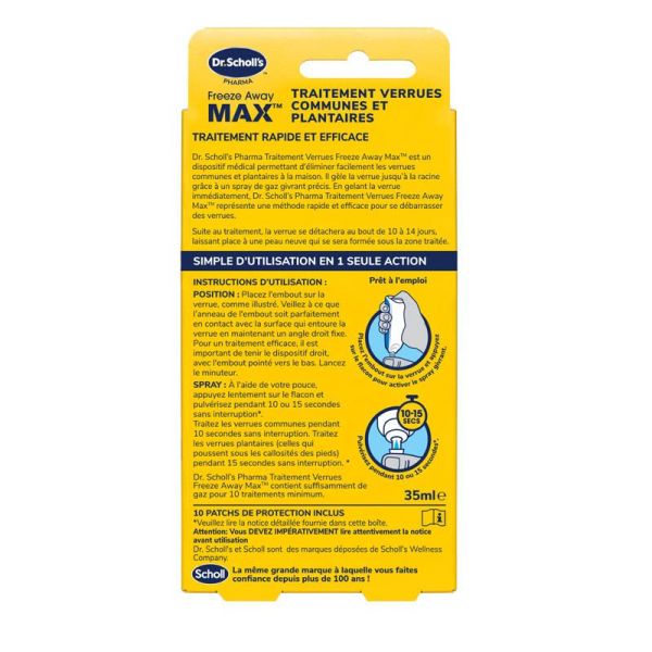 Scholl Traitement Verrues Pieds & Mains - 35 ml - Élimination rapide des verrues par cryothérapie