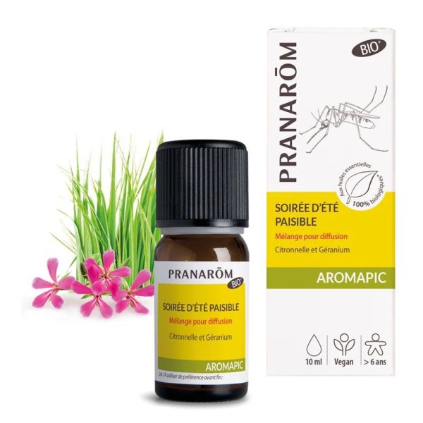 Pranarôm Aromapic Mélange pour Diffusion Anti-Moustiques Soirée d'Été Paisible Bio - 30ml