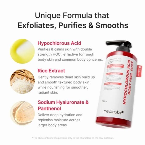 Medicube Hypochlorous Acid Body Peel Shot 280 ml - Soin exfoliant corporel purifiant