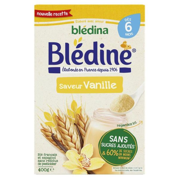 Blédina Blédine Blé & Vanille  - 400 g - Dès 6 Mois Céréales Instantanées Douces et Gourmandes