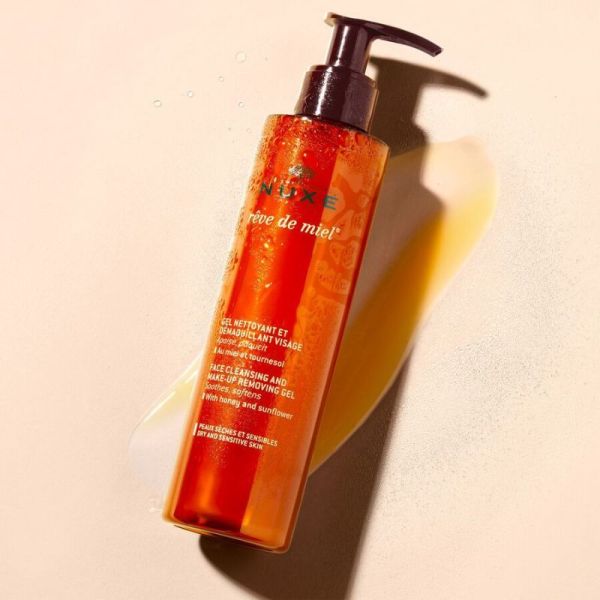 Nuxe Rêve de Miel Gel Nettoyant et Démaquillant Visage 200 ml - Apaise les peaux sèches et sensibles